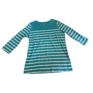 Women’s Size Medium Kim Rodger’s Brand Green And White Shirt PreOwned